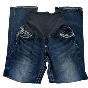 Wallflower Maternity Bootcut Stretch Belly Panel Denim Jeans Size Large